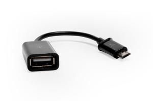OEM Кабель-переходник OTG MicroUSB -> USB 2.0 F для подключения USB устройств к смартфонам и планшетам Samsung, LG, Sony, HTC, Xiaomi, Lenovo и др. Черный
