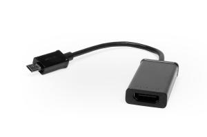 OEM Кабель-переходник MicroUSB -> HDMI (MHL) для передачи цифрового аудио и видео сигнала со смартфона или планшета на TV и монитор. 11-pin. Черный.