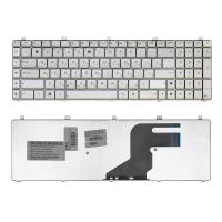 RU Клавиатура для ноутбука Asus N55, N55S, N75, N75S, X5QS Series. Плоский Enter. Серебристая, без рамки. PN: AENJ5700030.