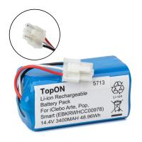 TopON Аккумулятор для робота-пылесоса iClebo Arte, Pop, Smart. 14.4V 3400mAh Li-ion. PN: EBKRWHCC00978.